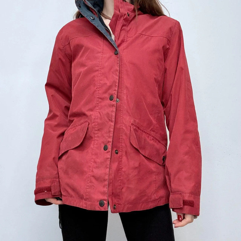 red barbour rain jacket