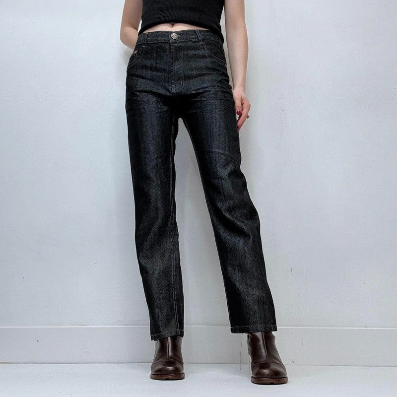 dark denim salvage wash fitted jeans