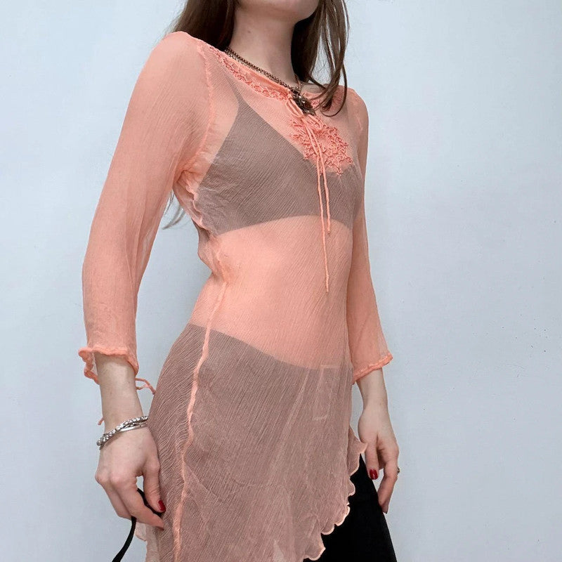 sheer silk asymmetric fairy shirt