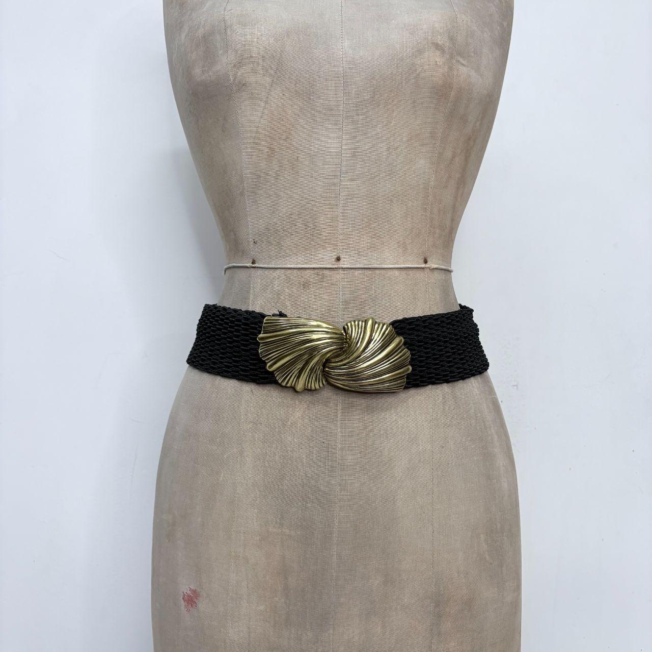 Woven chunky gold metal belt