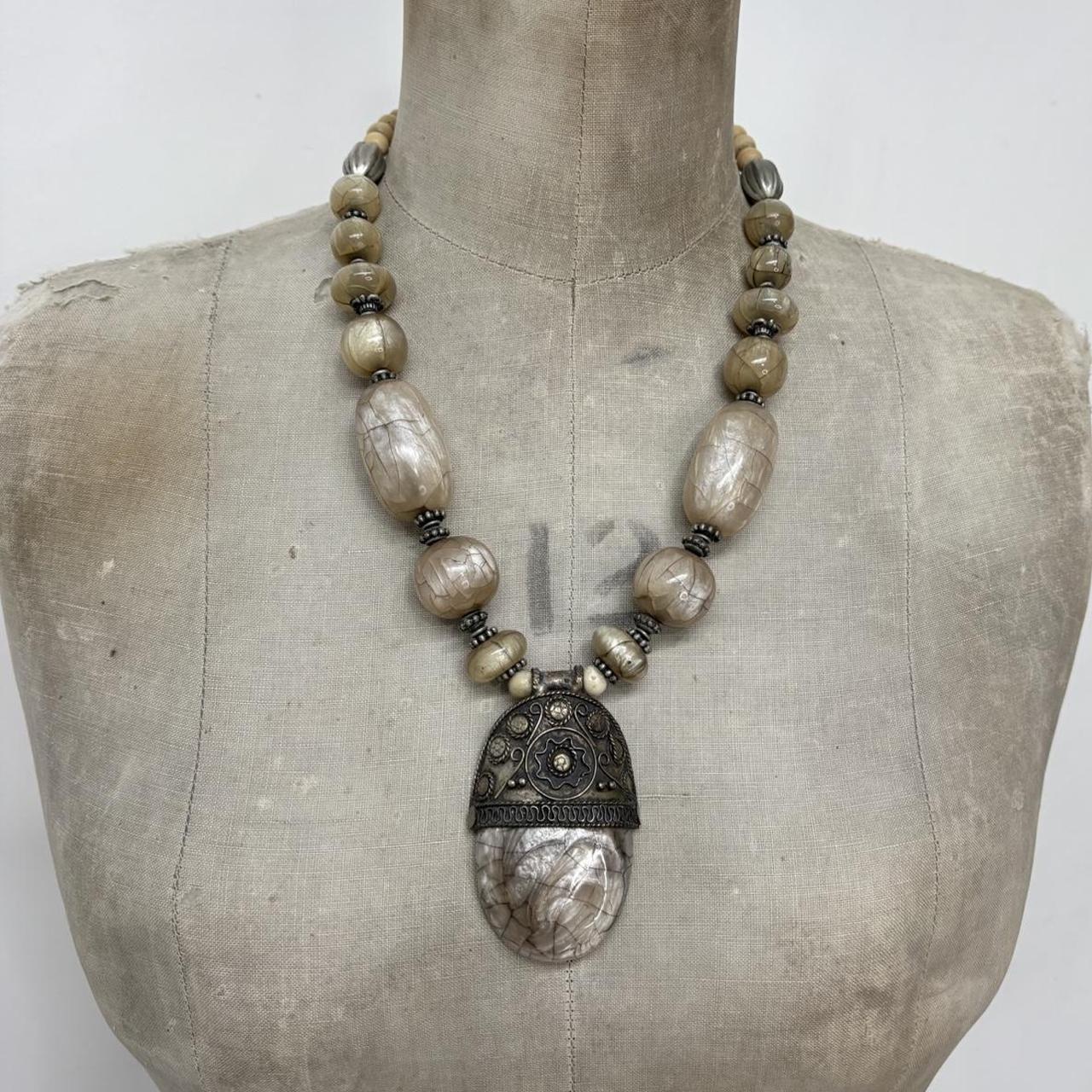 Chunky oversized boho gem necklace