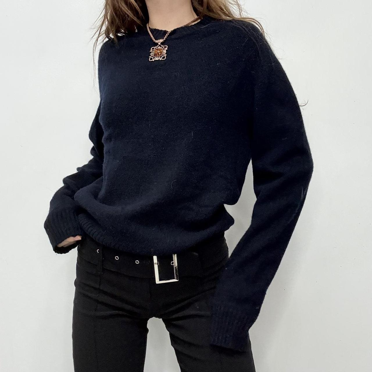 Navy blue wool jumper