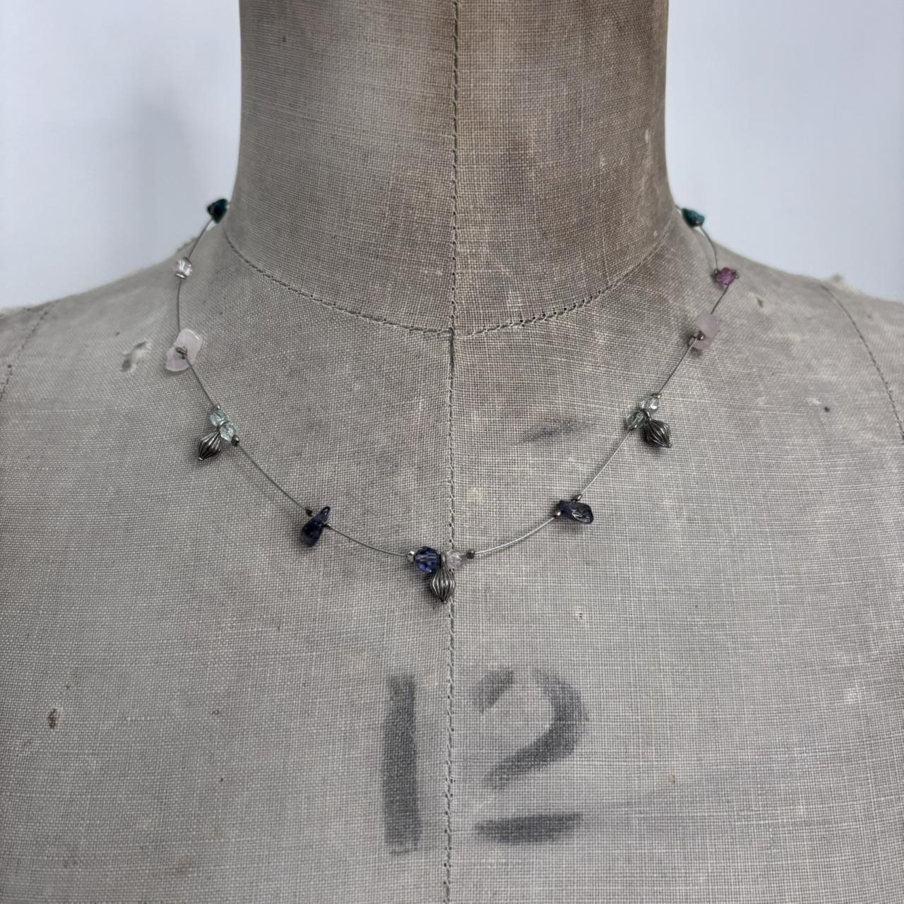 Wire gem necklace