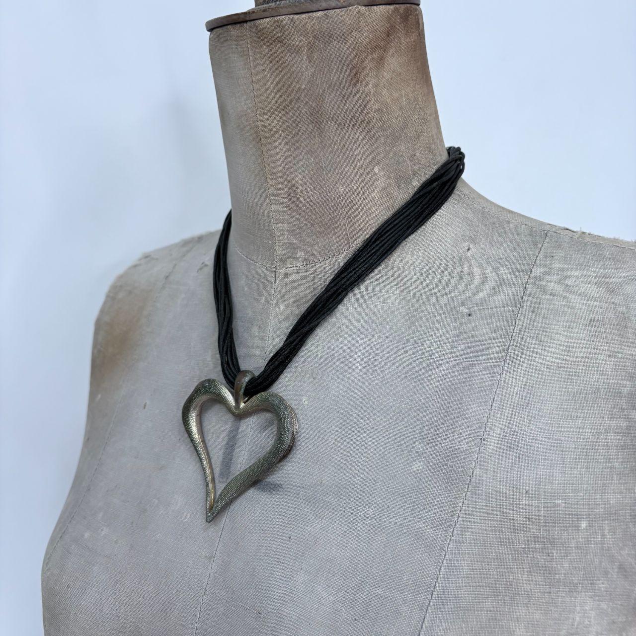 Layered chunky love heart necklace