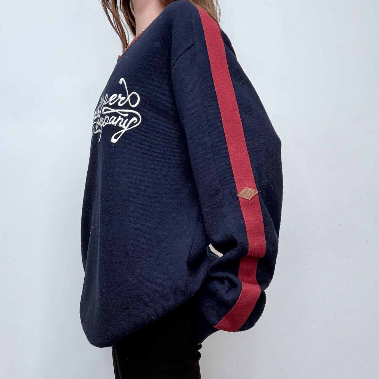 Oversized knitted embroidered jumper