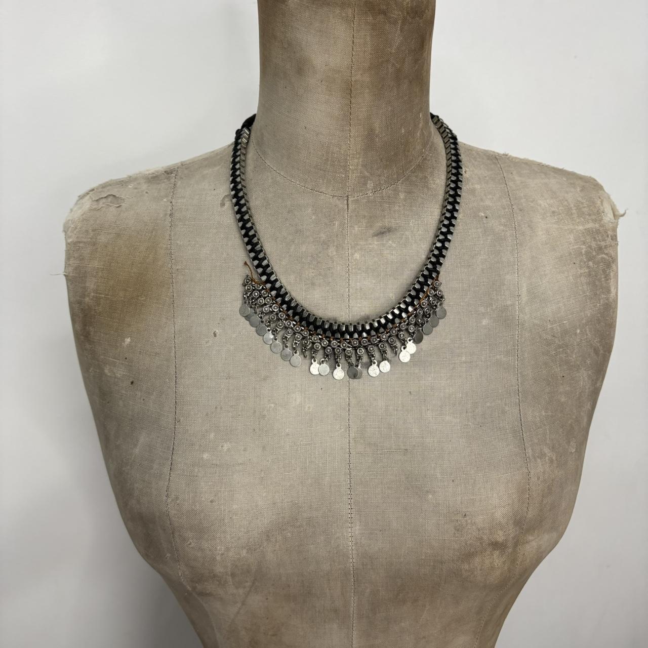 Silver chunky layered chain necklace