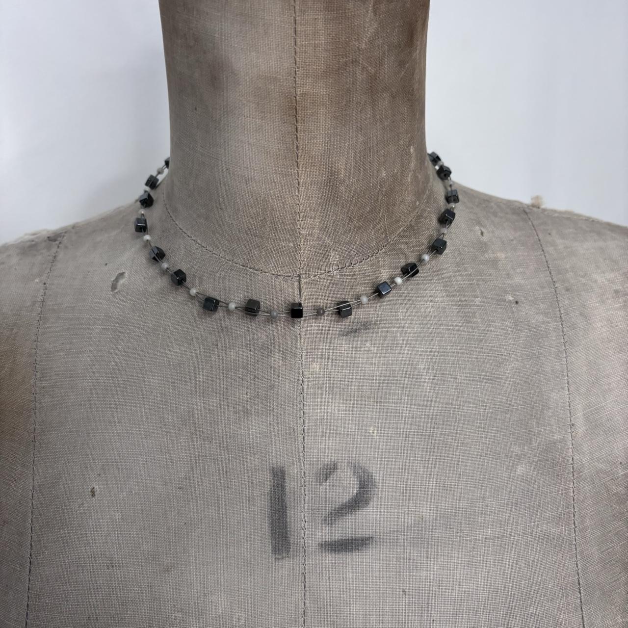 Layered wire gem necklace