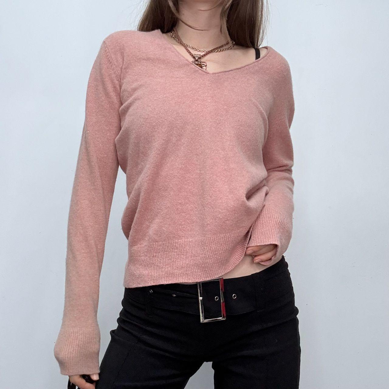 Slouchy pink wool knitted jumper