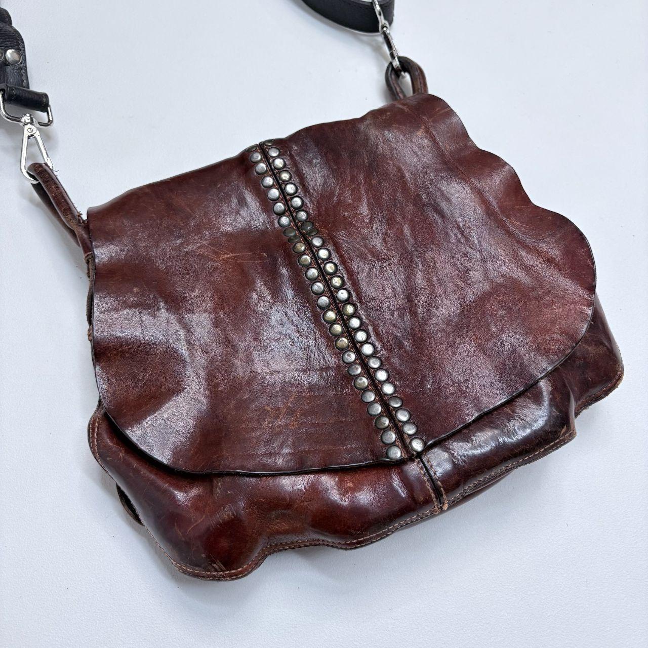 Tan leather studded boho bag
