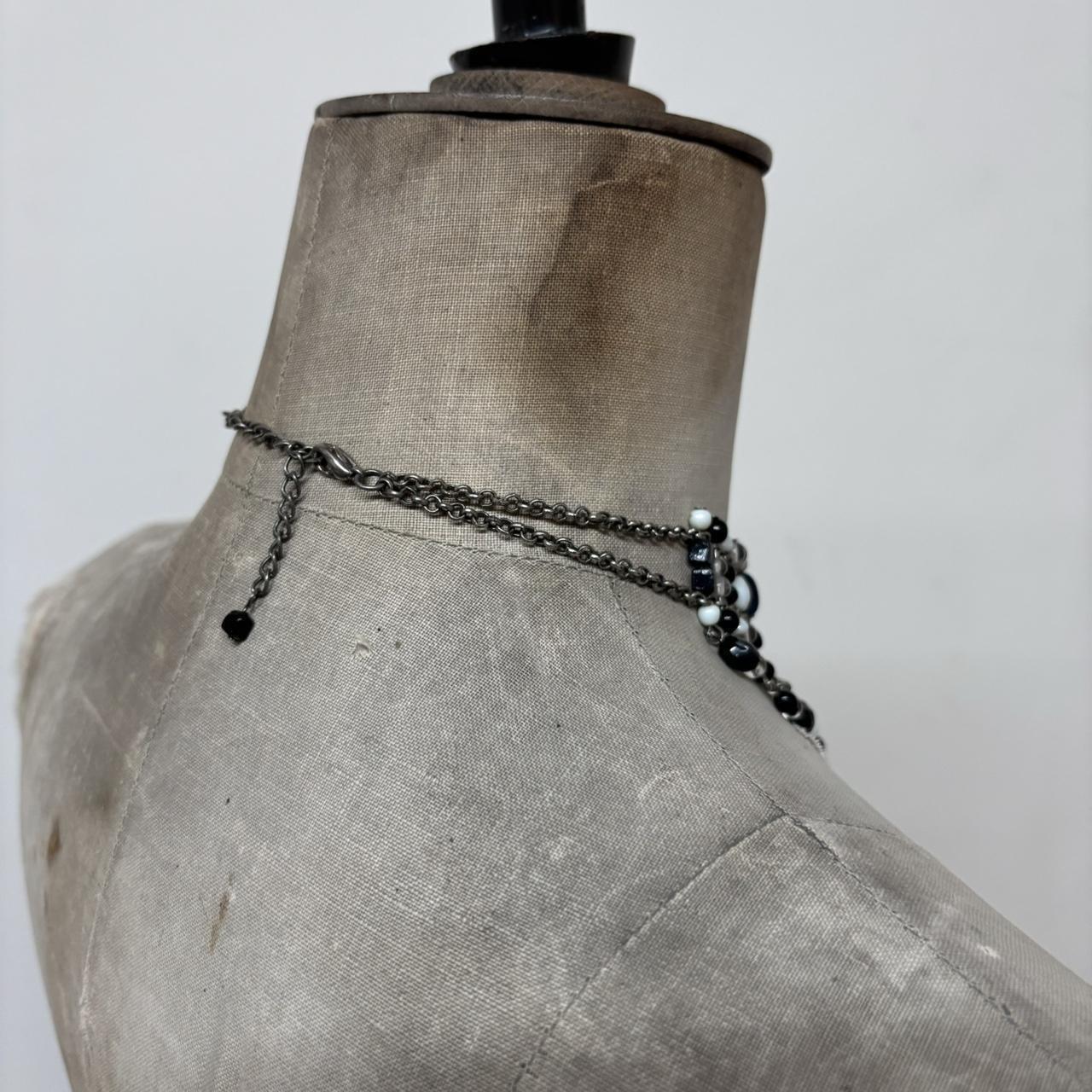 Layered chain gothic charm necklace