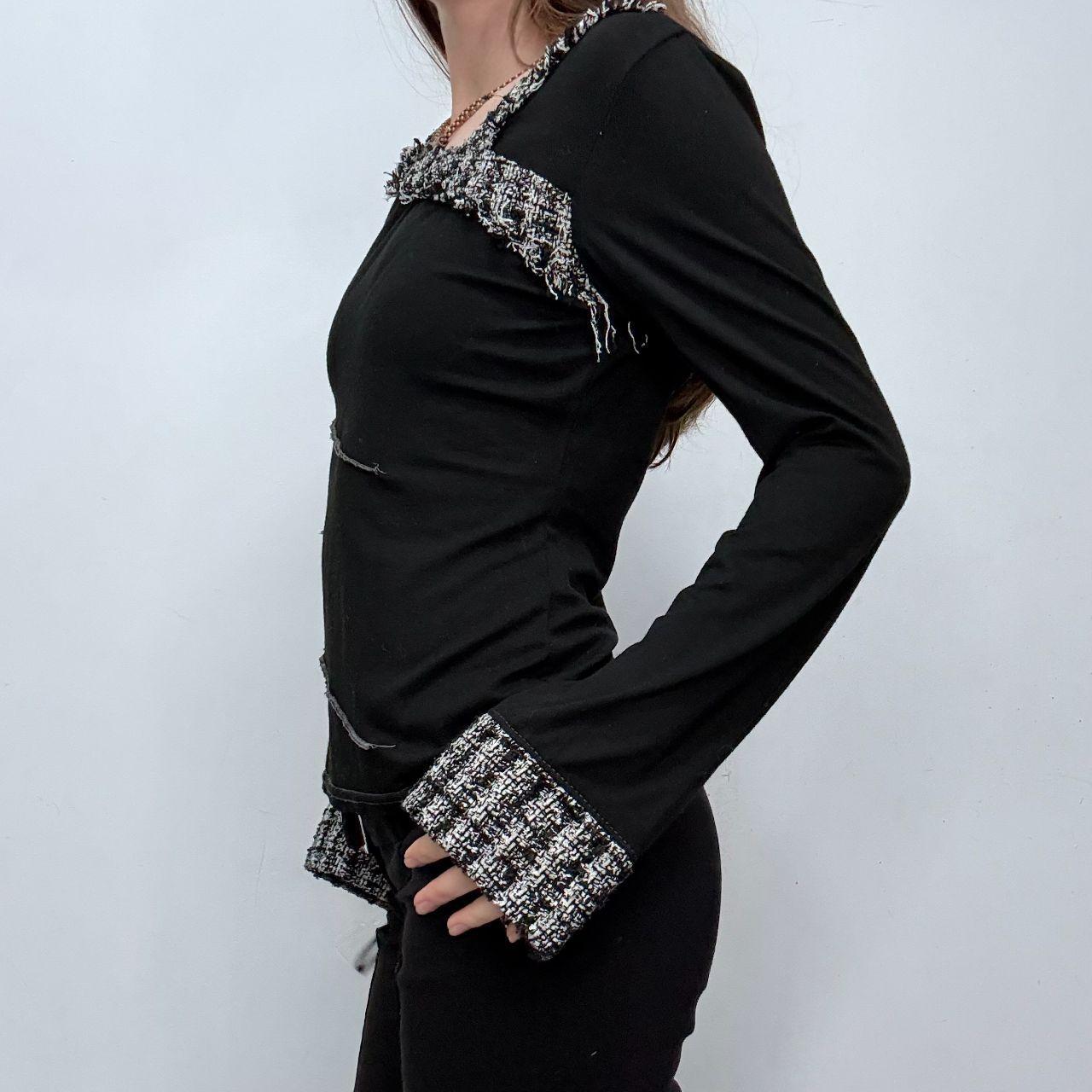 Black flared asymmetric t-shirt