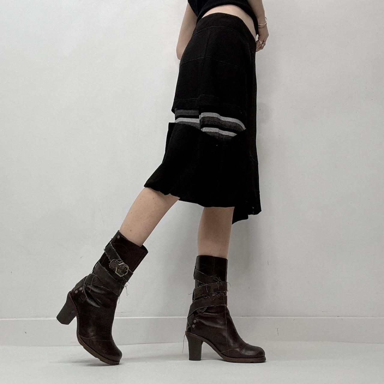 Black puff midi skirt