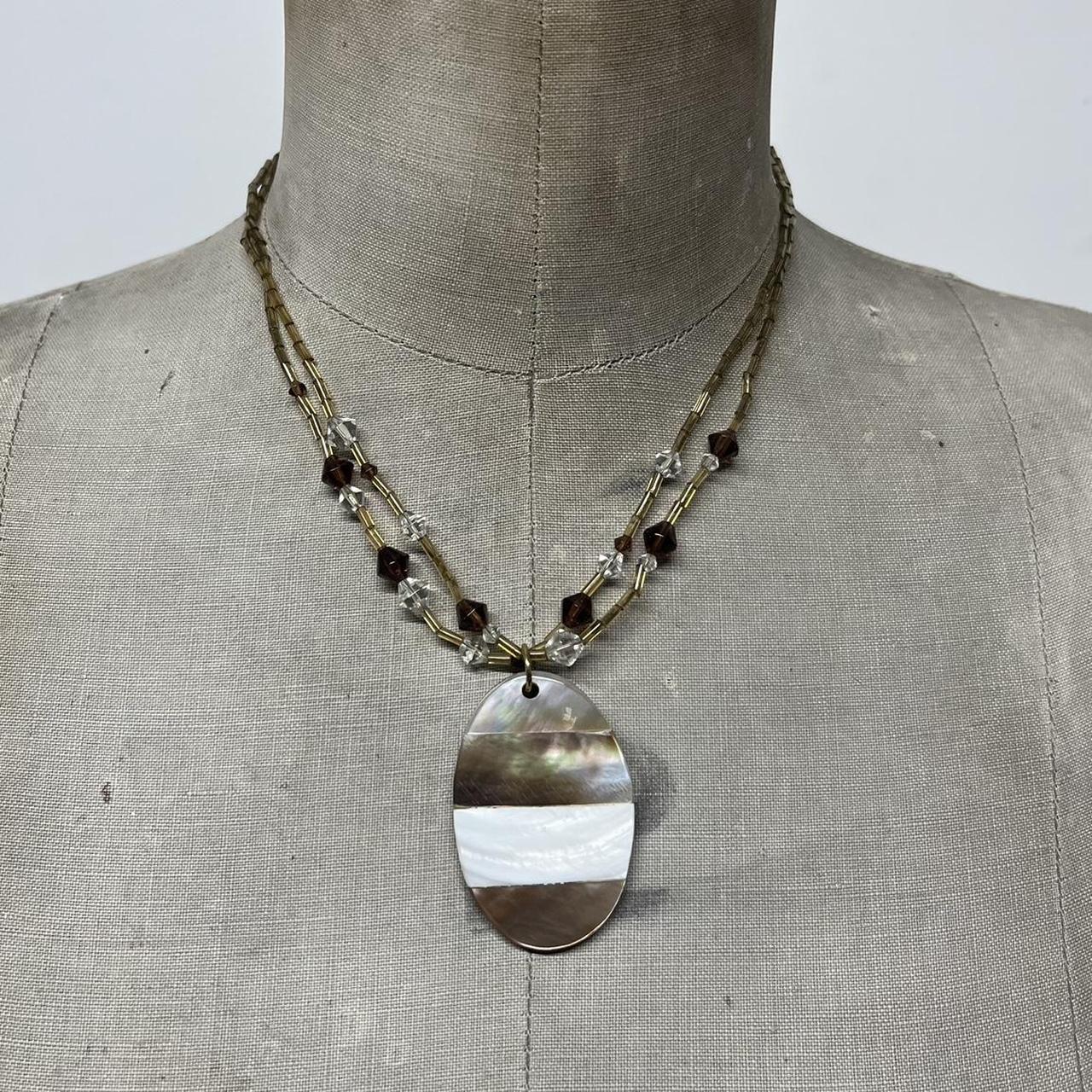 Layered beaded shell necklace