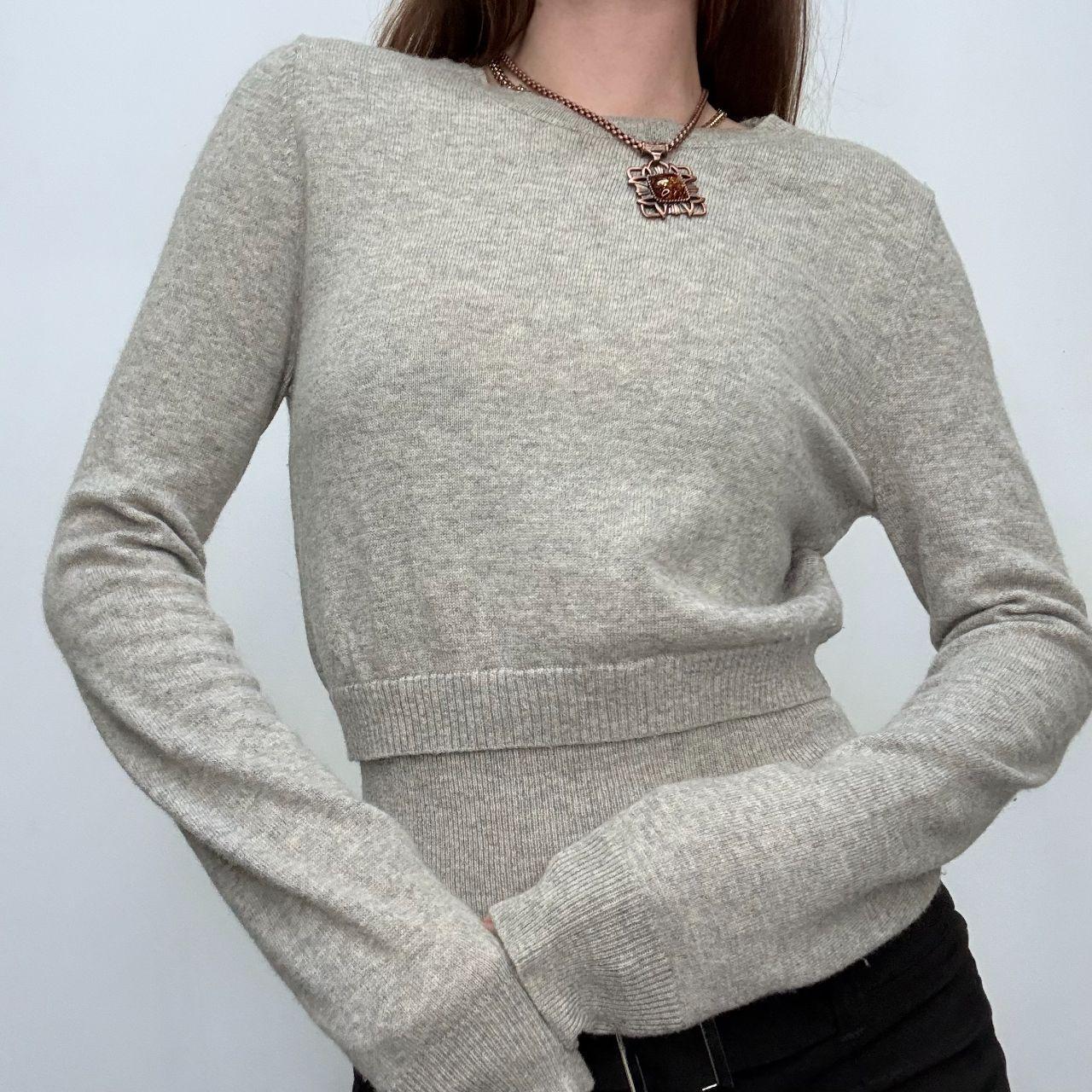 Grey cashmere layered jumper