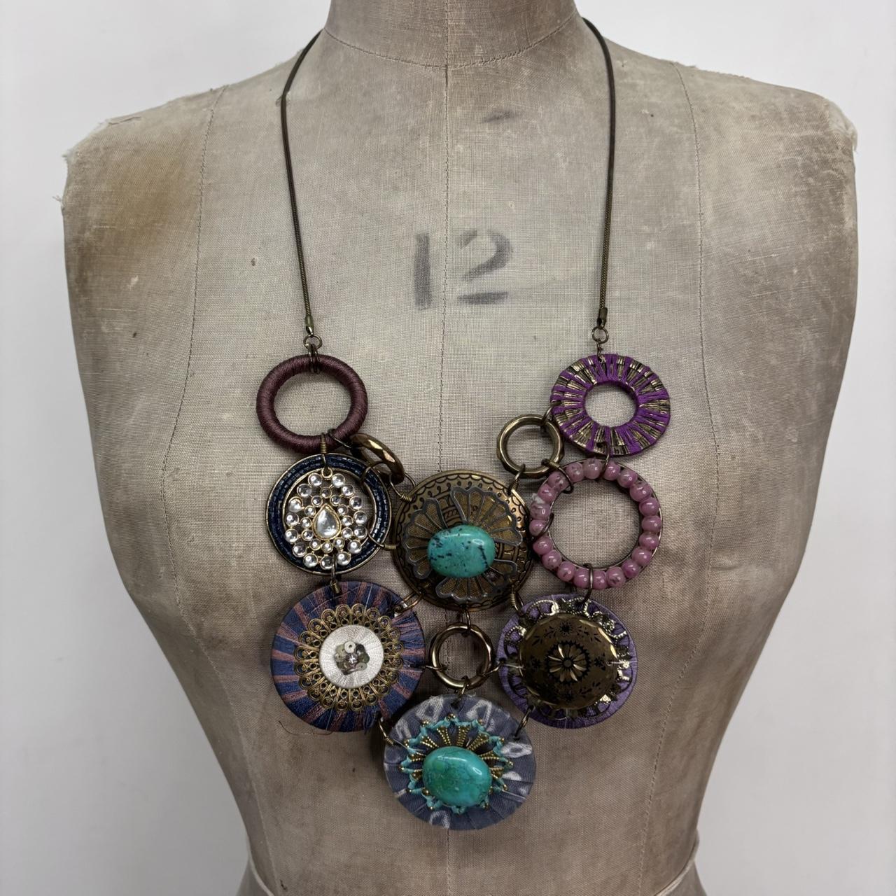 Chunky circle link oversized necklace