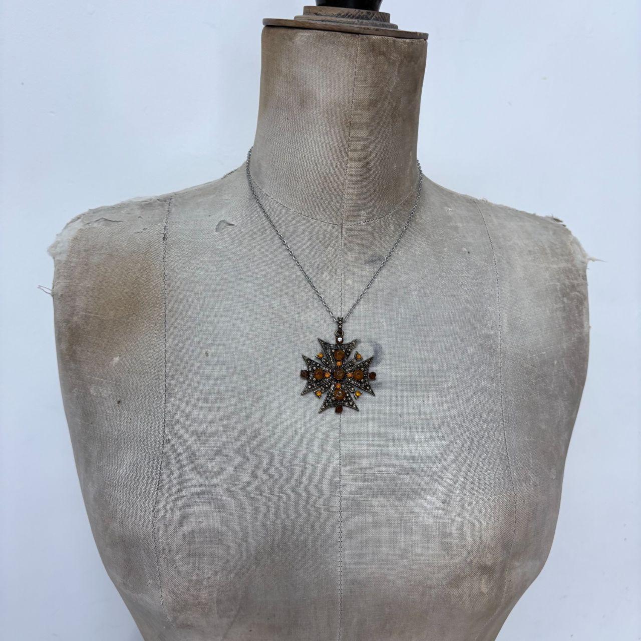 Regency gem cross necklace