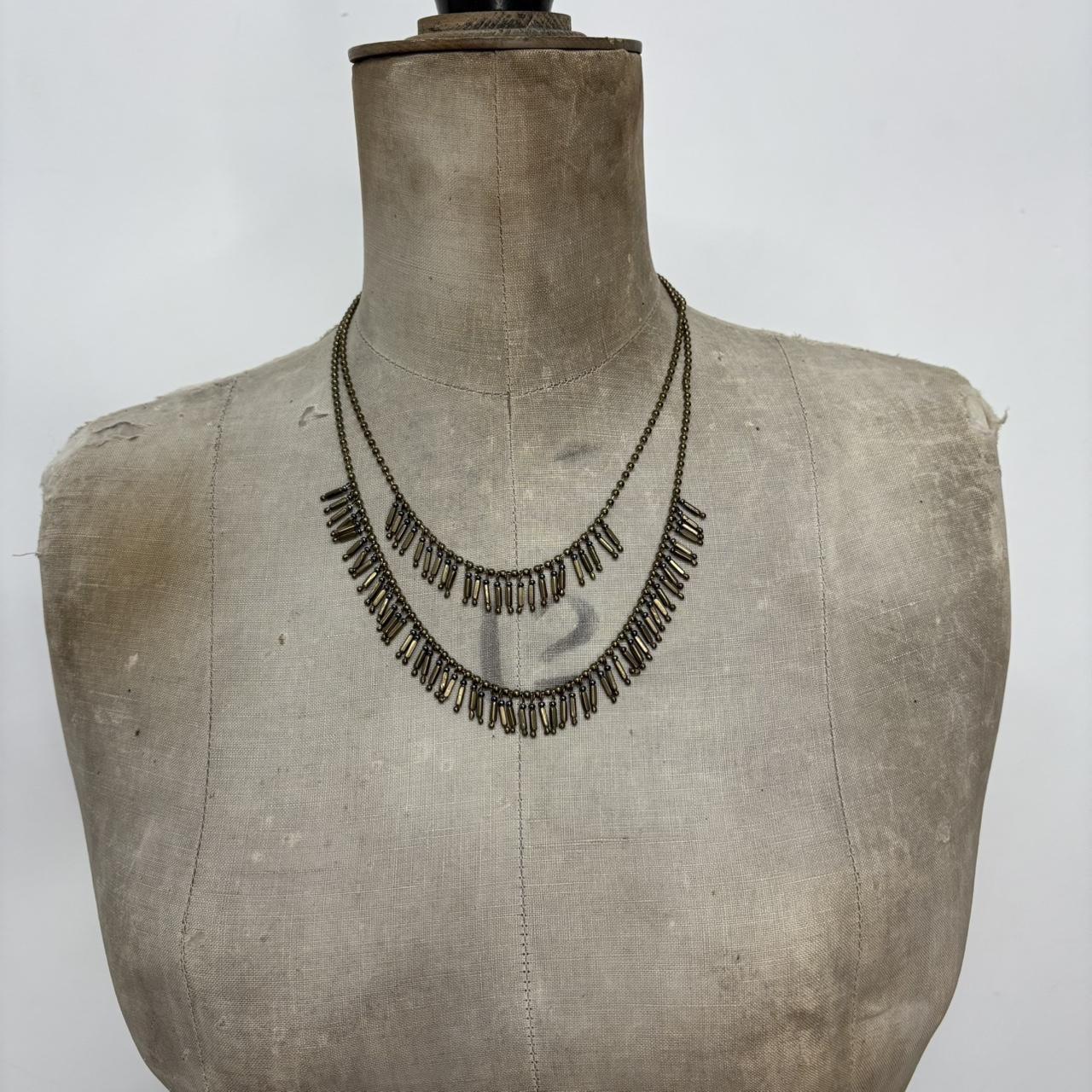 Gold layered chain boho chic necklace