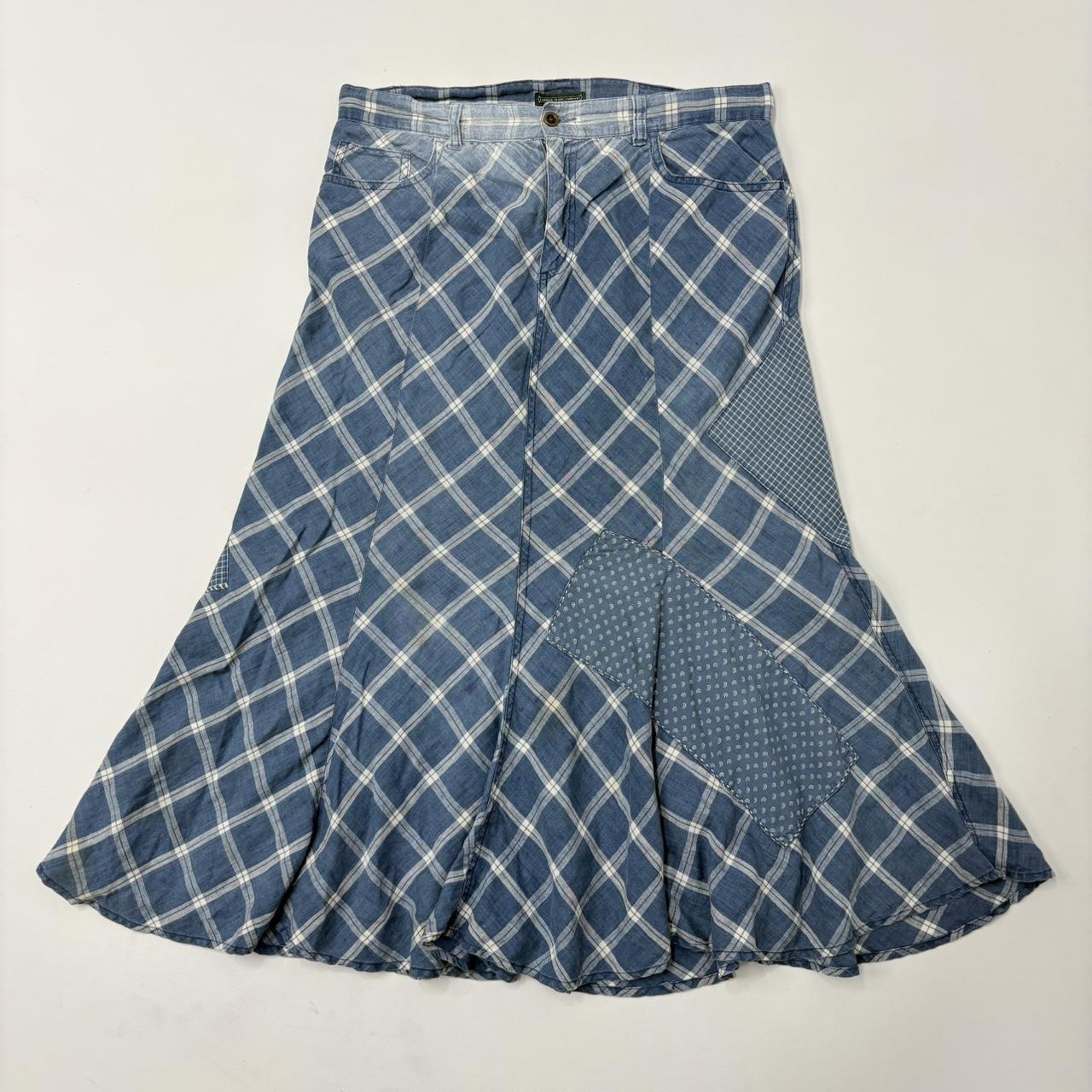 Blue ralph lauren tartan maxi skirt
