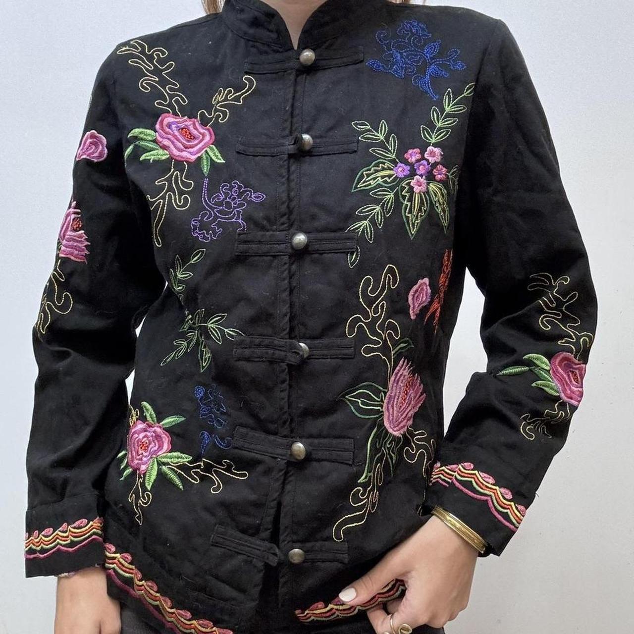 Black embroidered military jacjetjacket