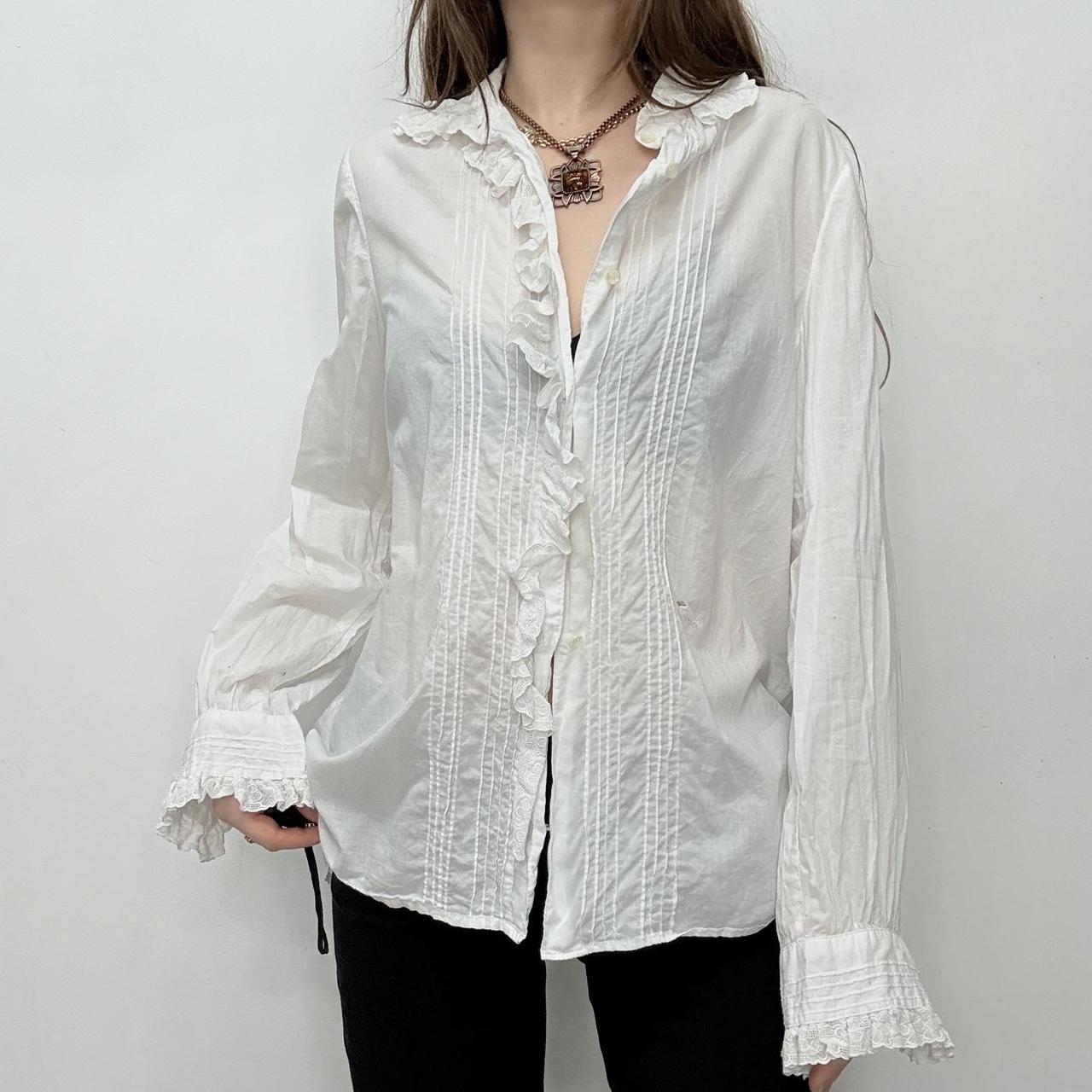 Antique white cotton lace shirt