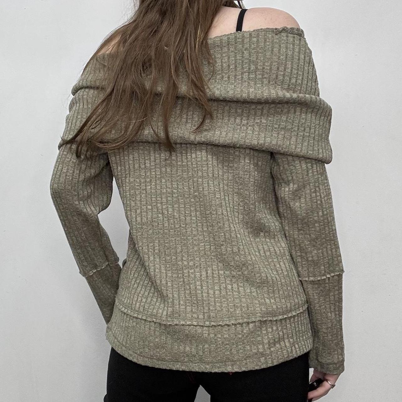 Slouchy off the shoulder ribbed jumper