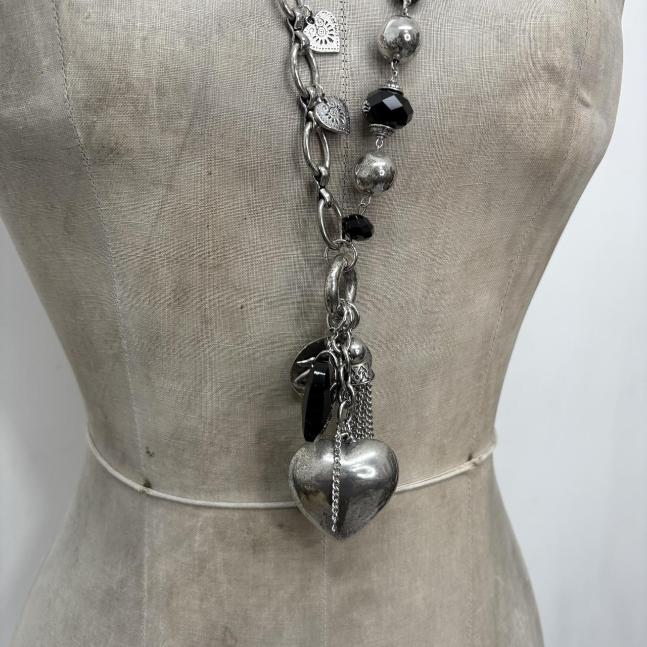Silver metal heart necklace