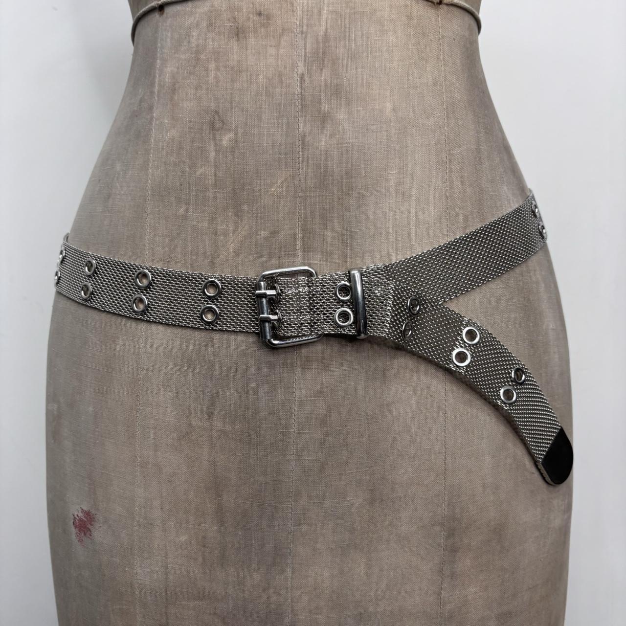Silver chain metal belt