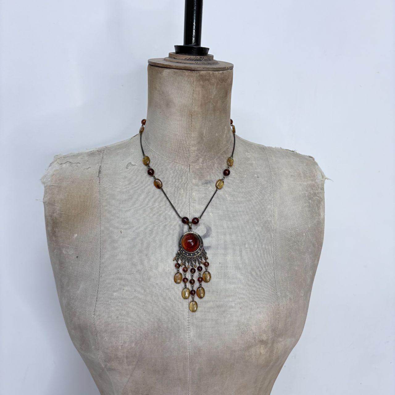 Boho draped fairy gemstone necklace