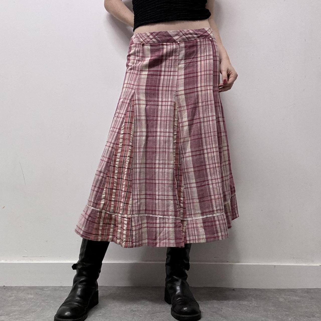 Tartan checked maxi skirt