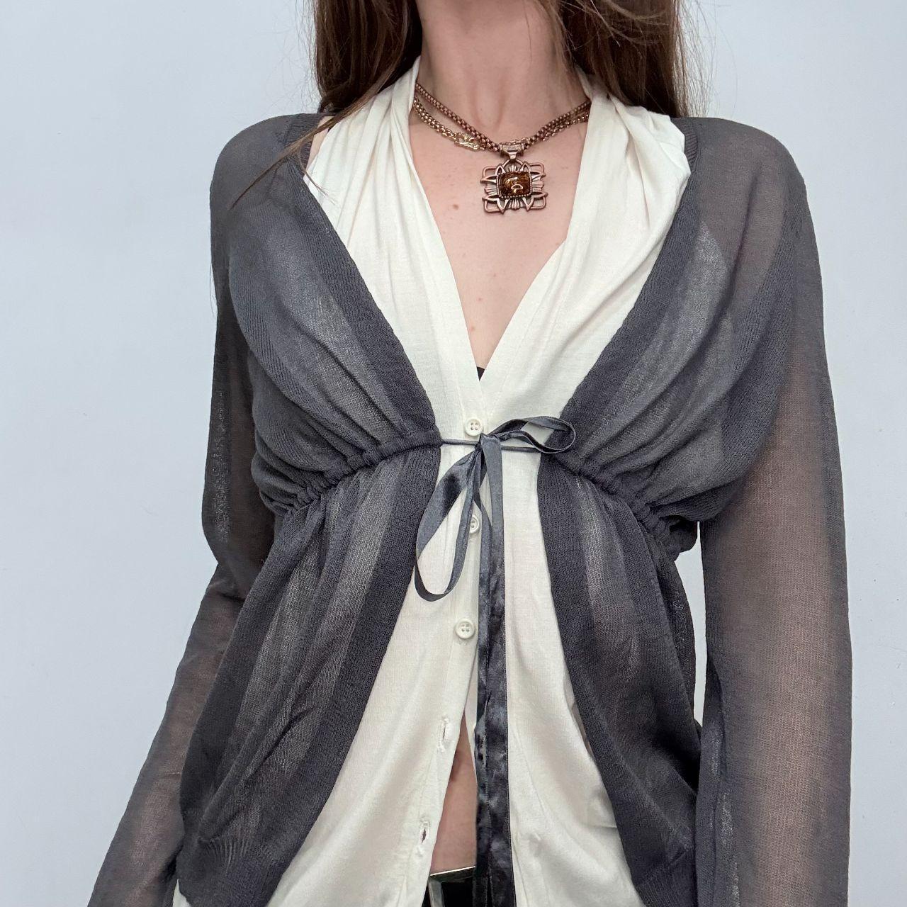 Layered slouchy sheer cardigan