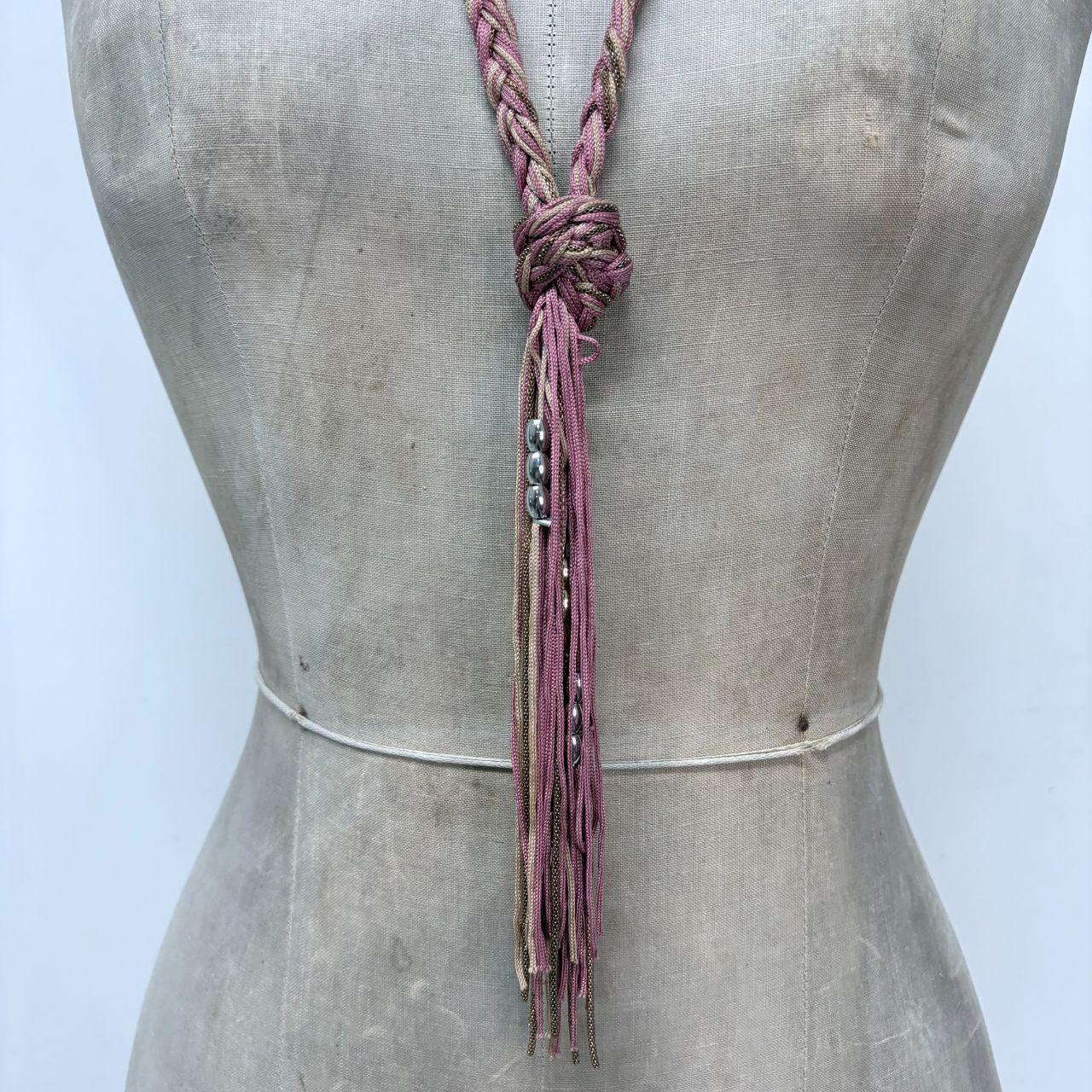 Pink woven chain necklace