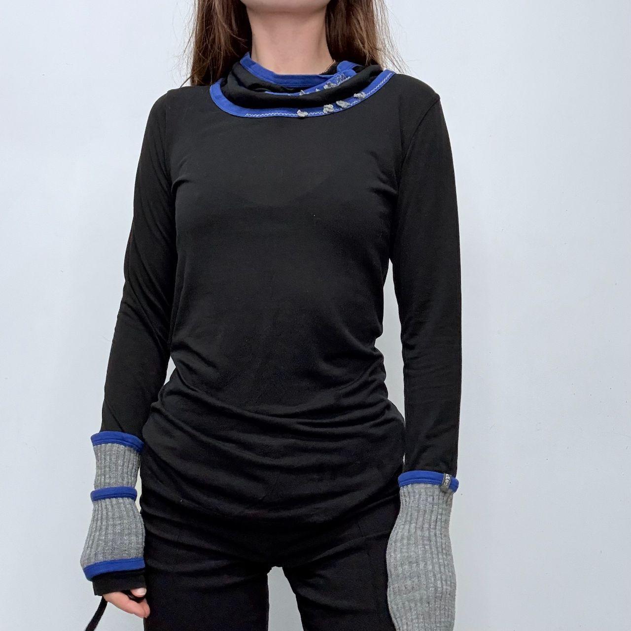 Black rib slouchy t-shirt