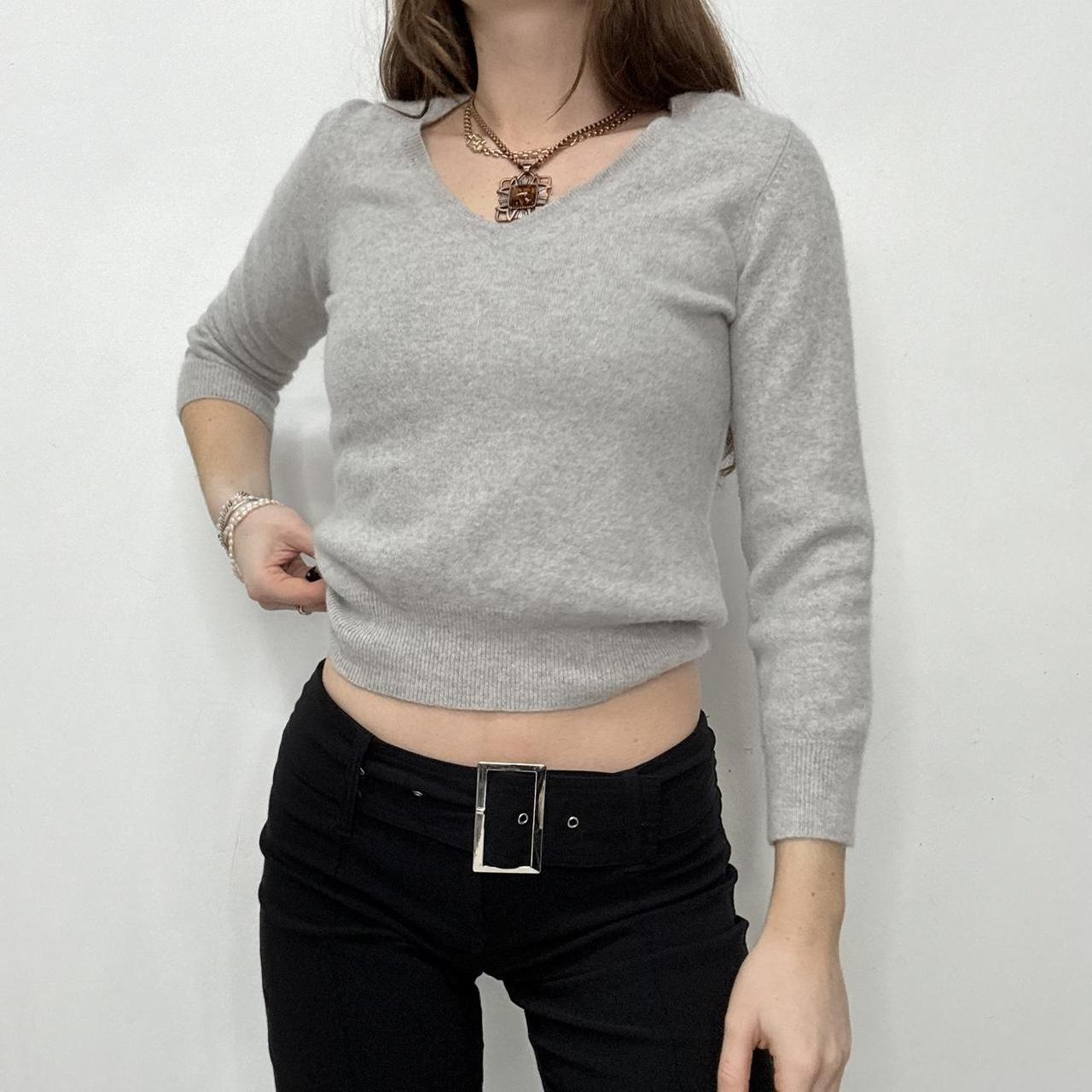 Grey cashmere cropped jumper