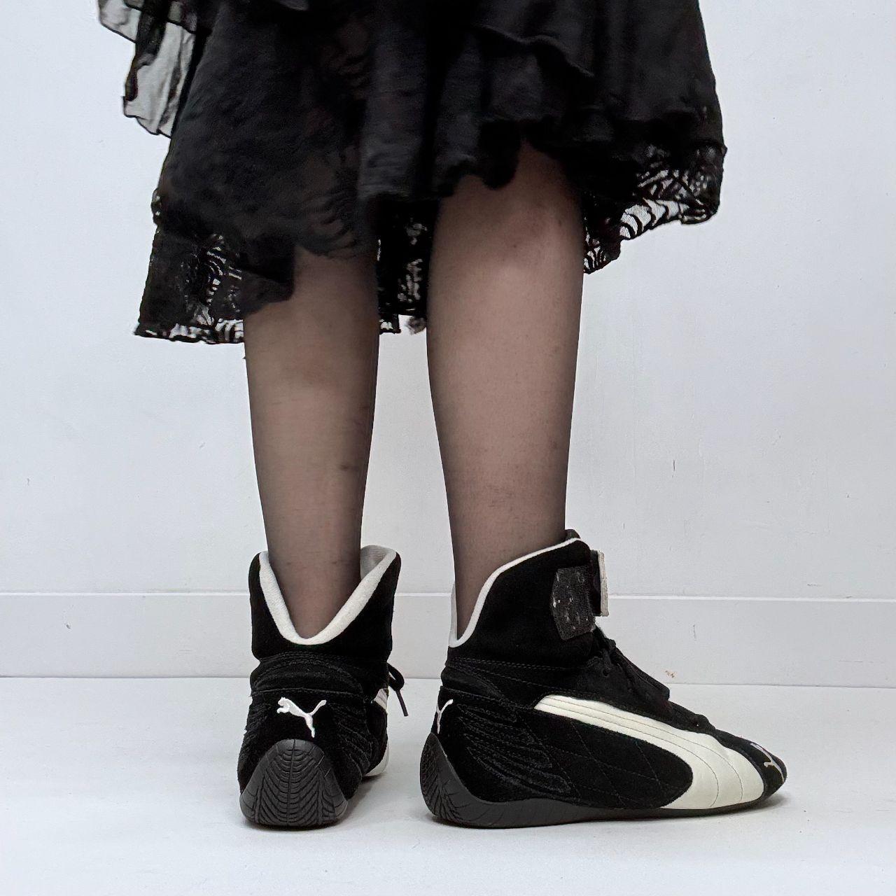 Black suede puma boxing boots