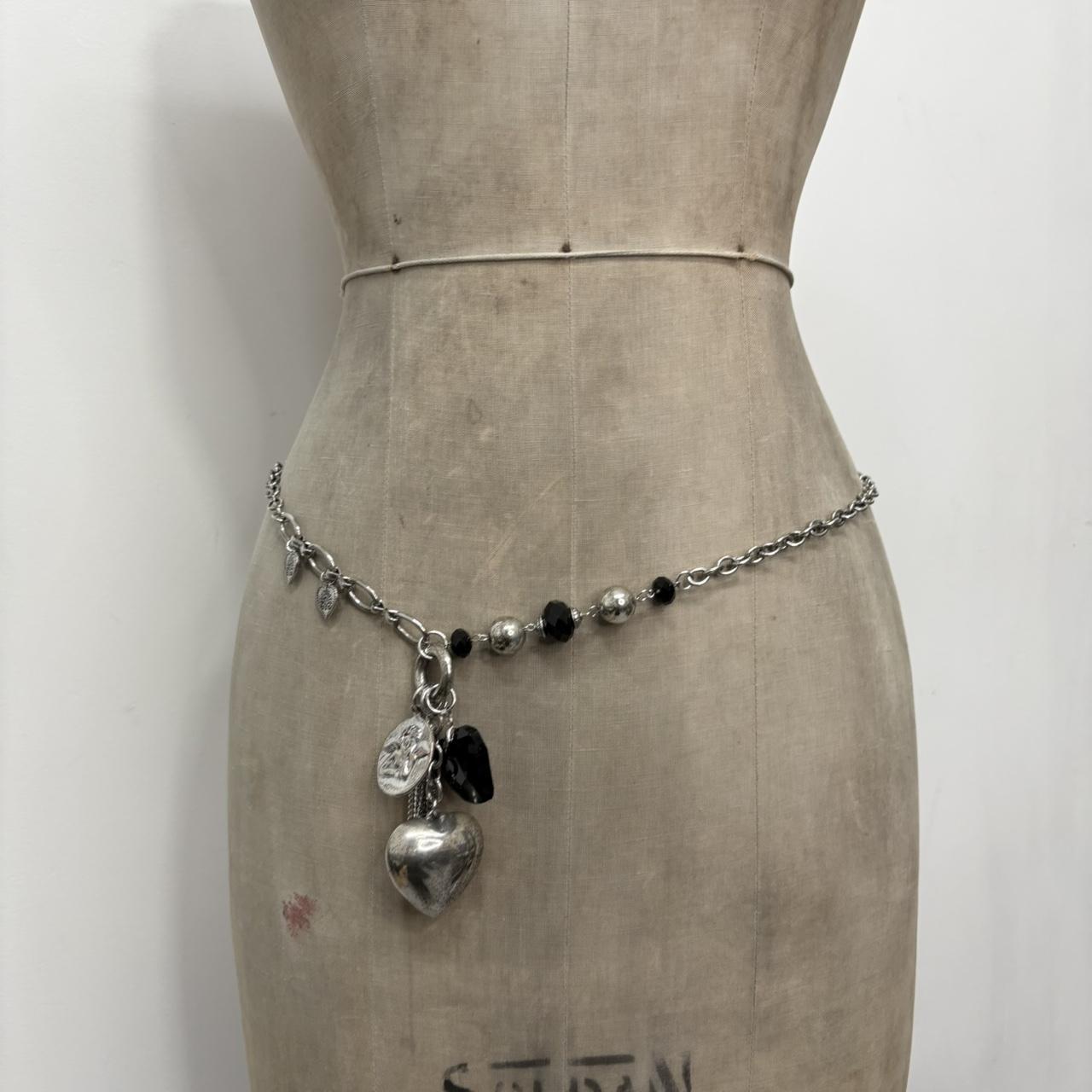 Silver metal heart necklace