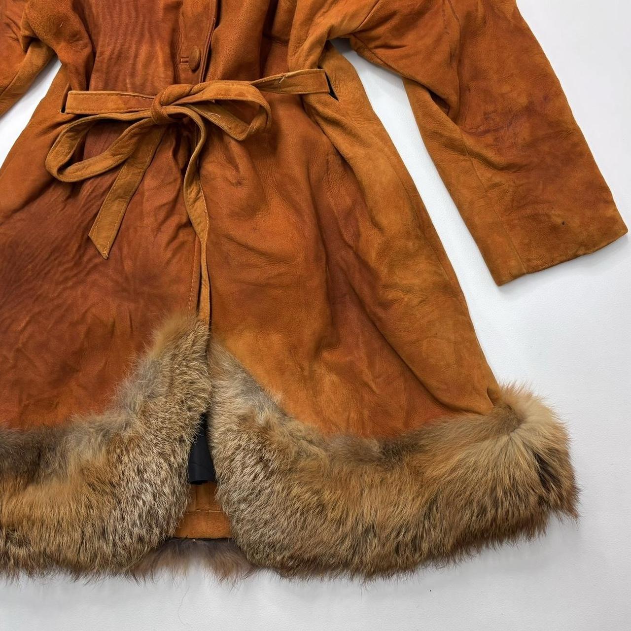 Afghan suede fur long peacoat