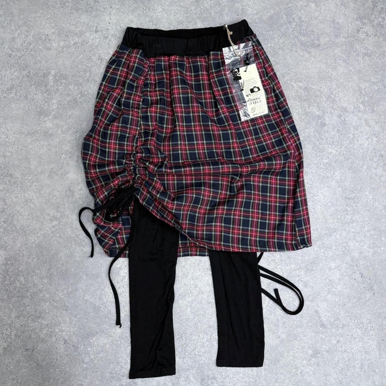 Tartan grunge gothic layered skirt