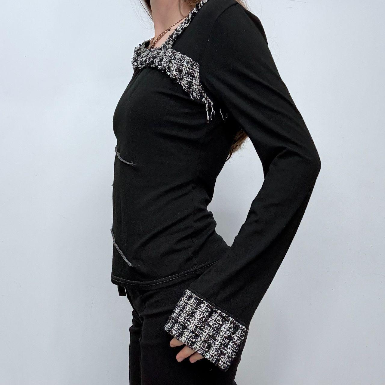 Black flared asymmetric t-shirt
