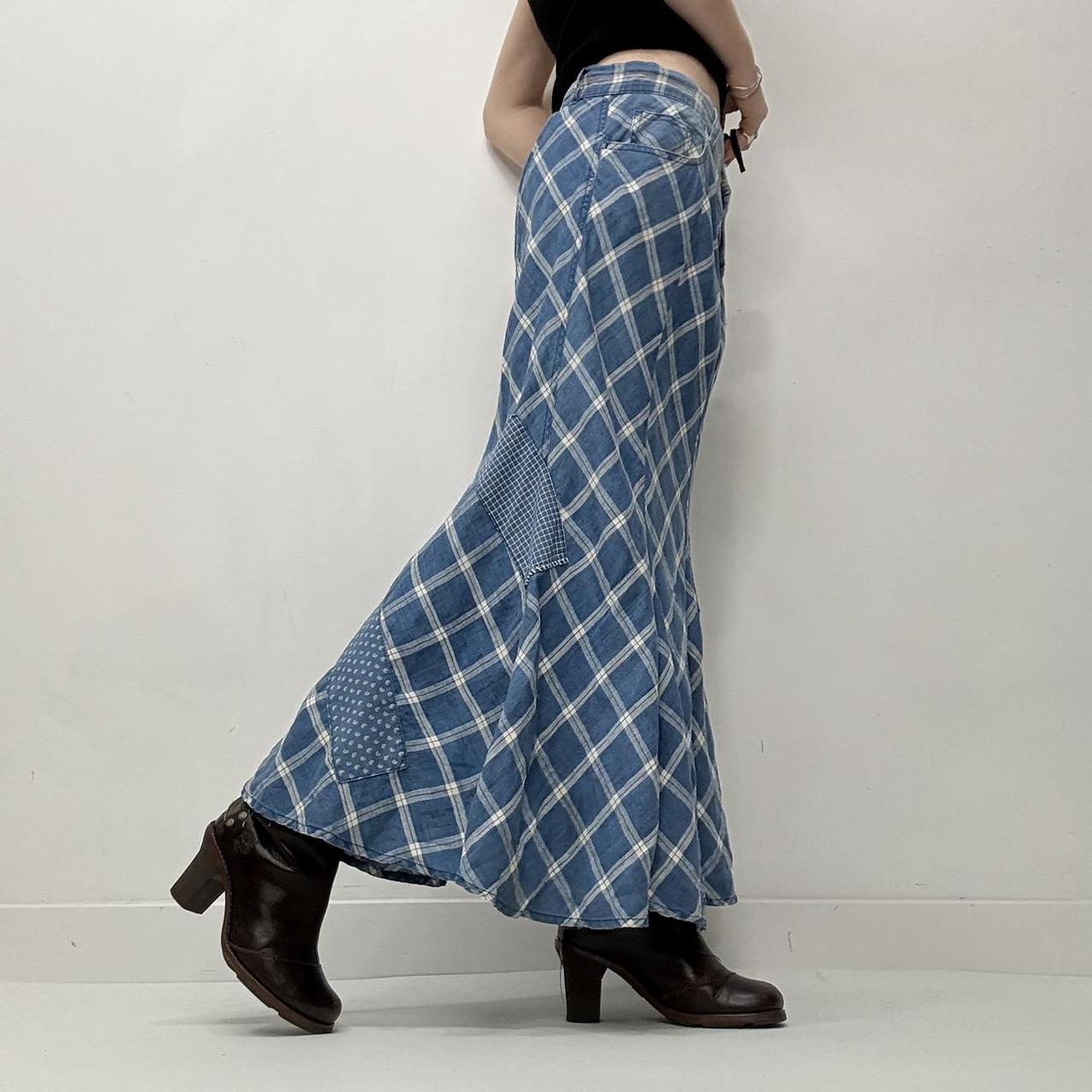 Blue ralph lauren tartan maxi skirt