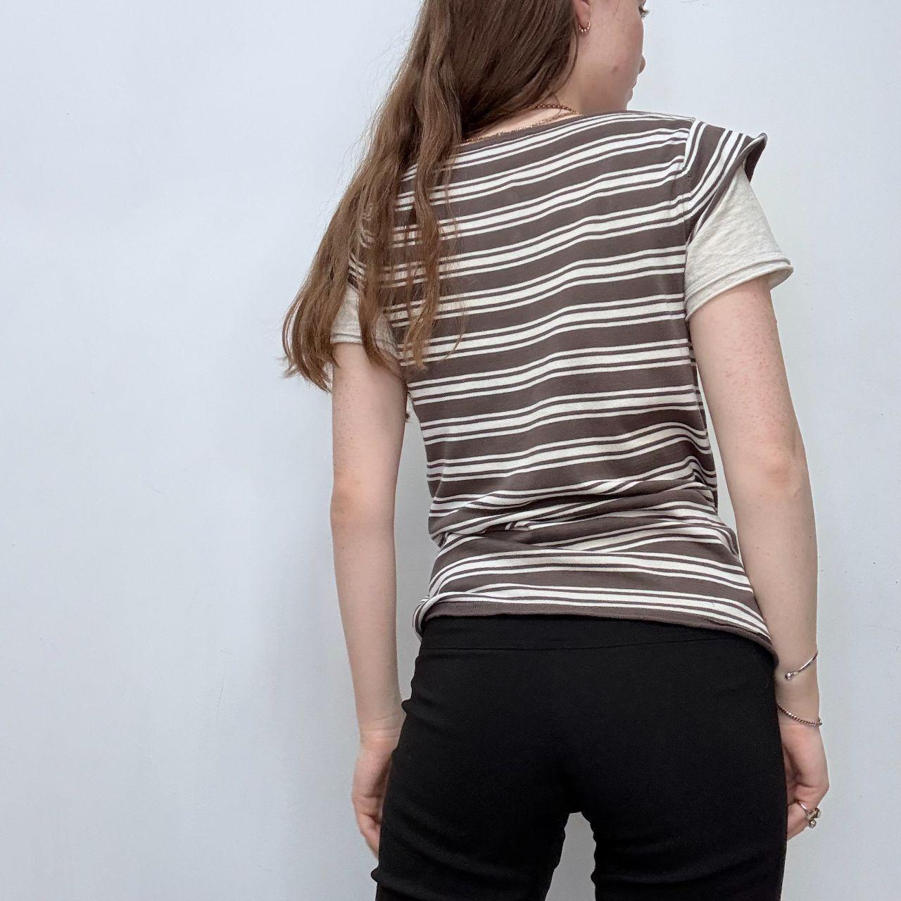 Brown striped layered top