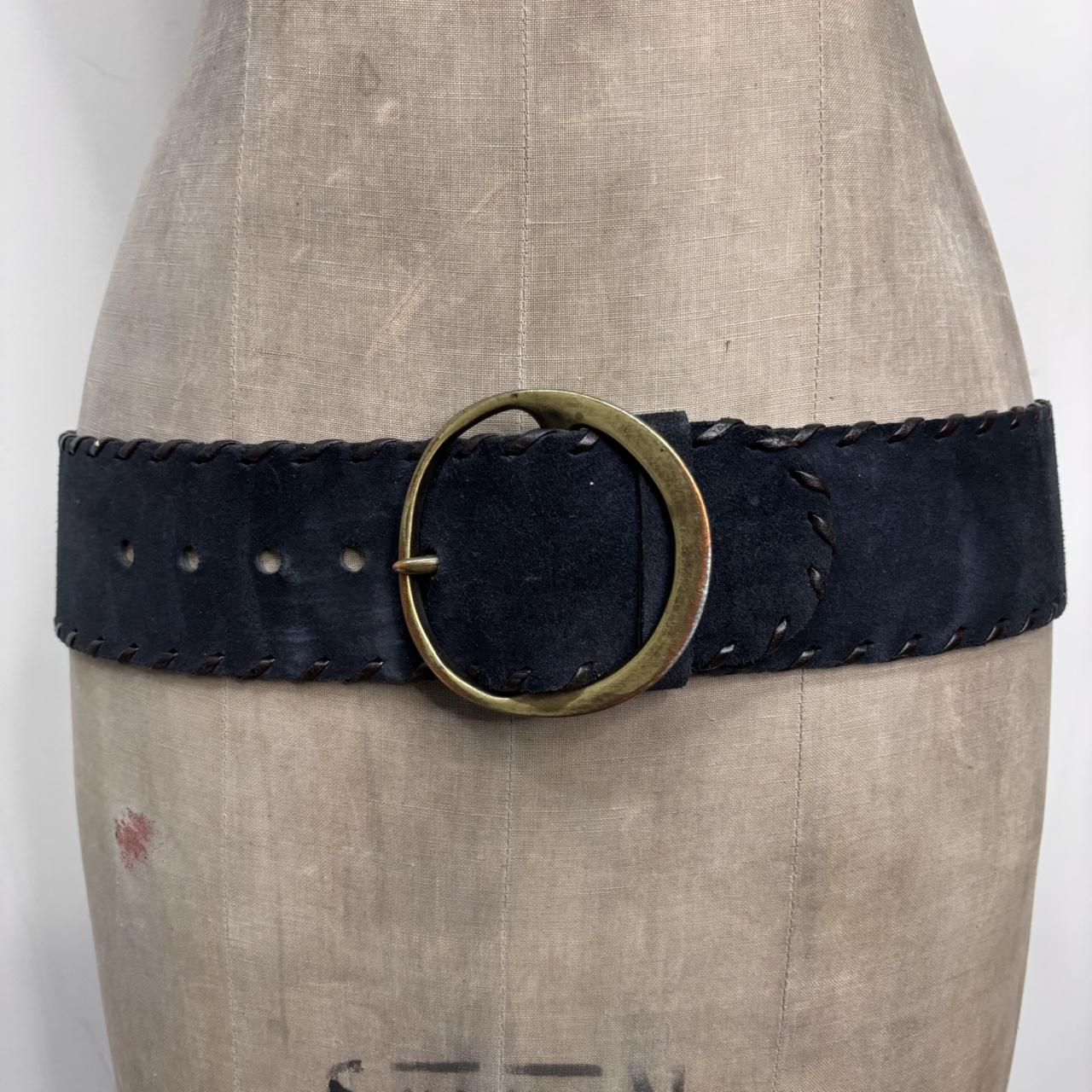Wide suede chunky belt