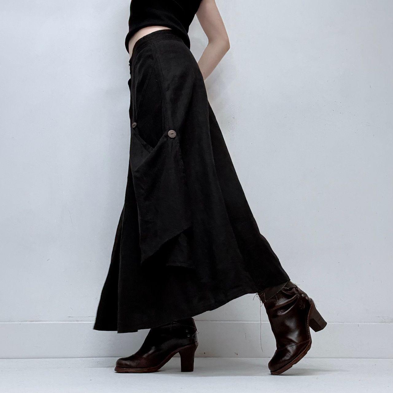 Draped flared maxi skirt