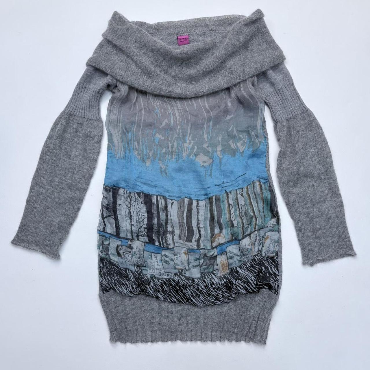 Save the queen graphic slouchy mohair dress