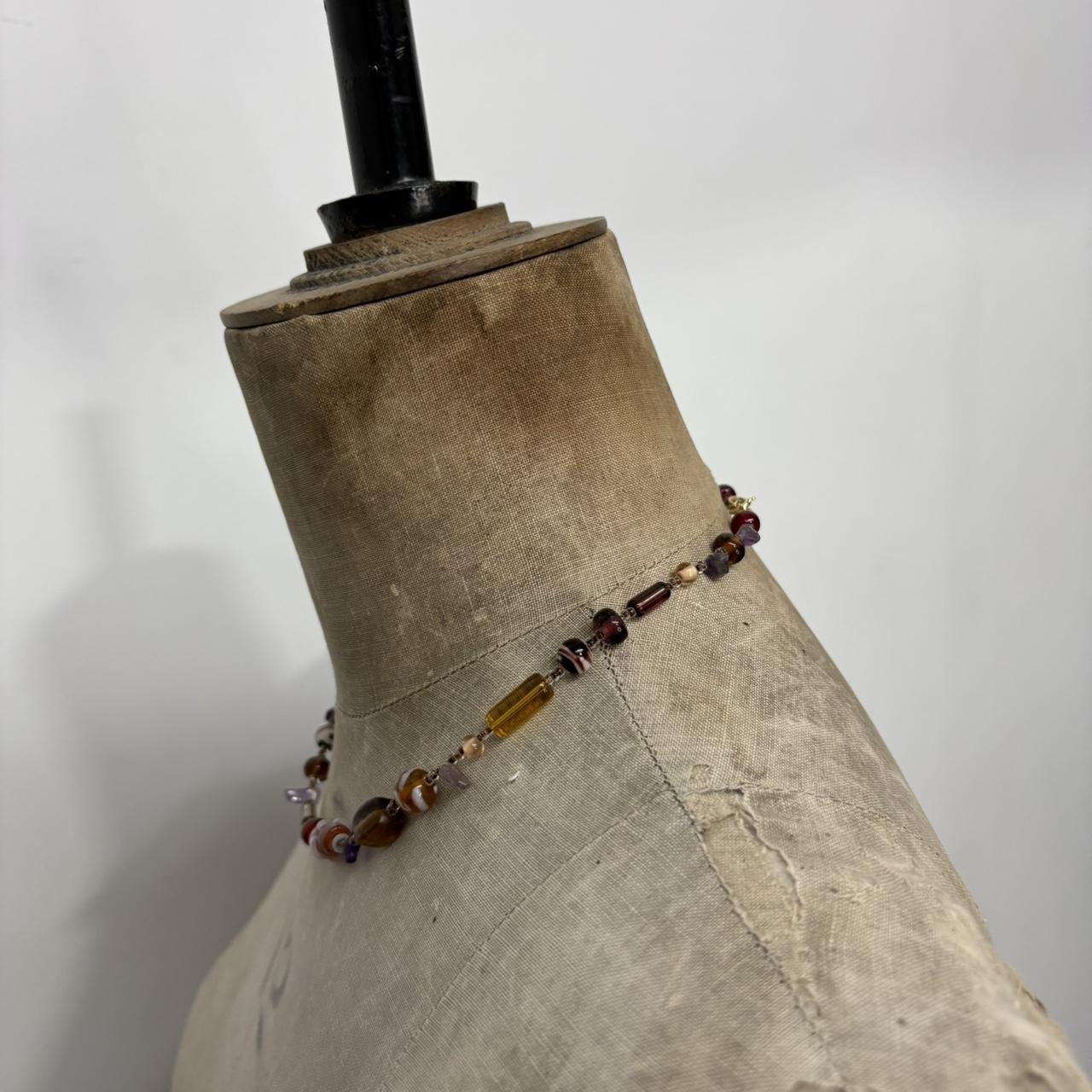 Brown beaded necklace