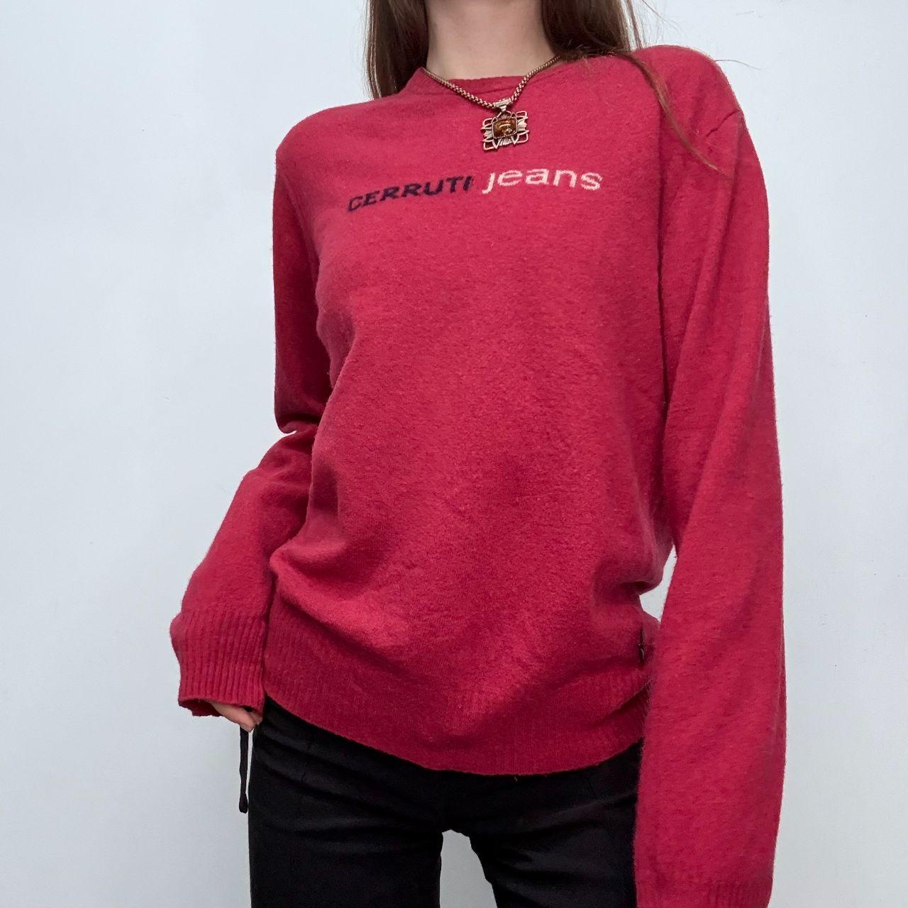 Pink salmon oversized wool knitted jumper