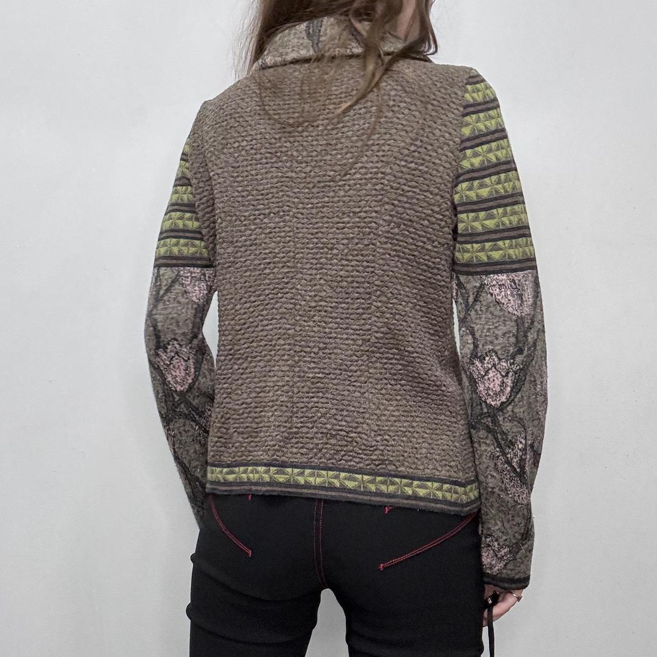 Knitted patterned knit cardigan