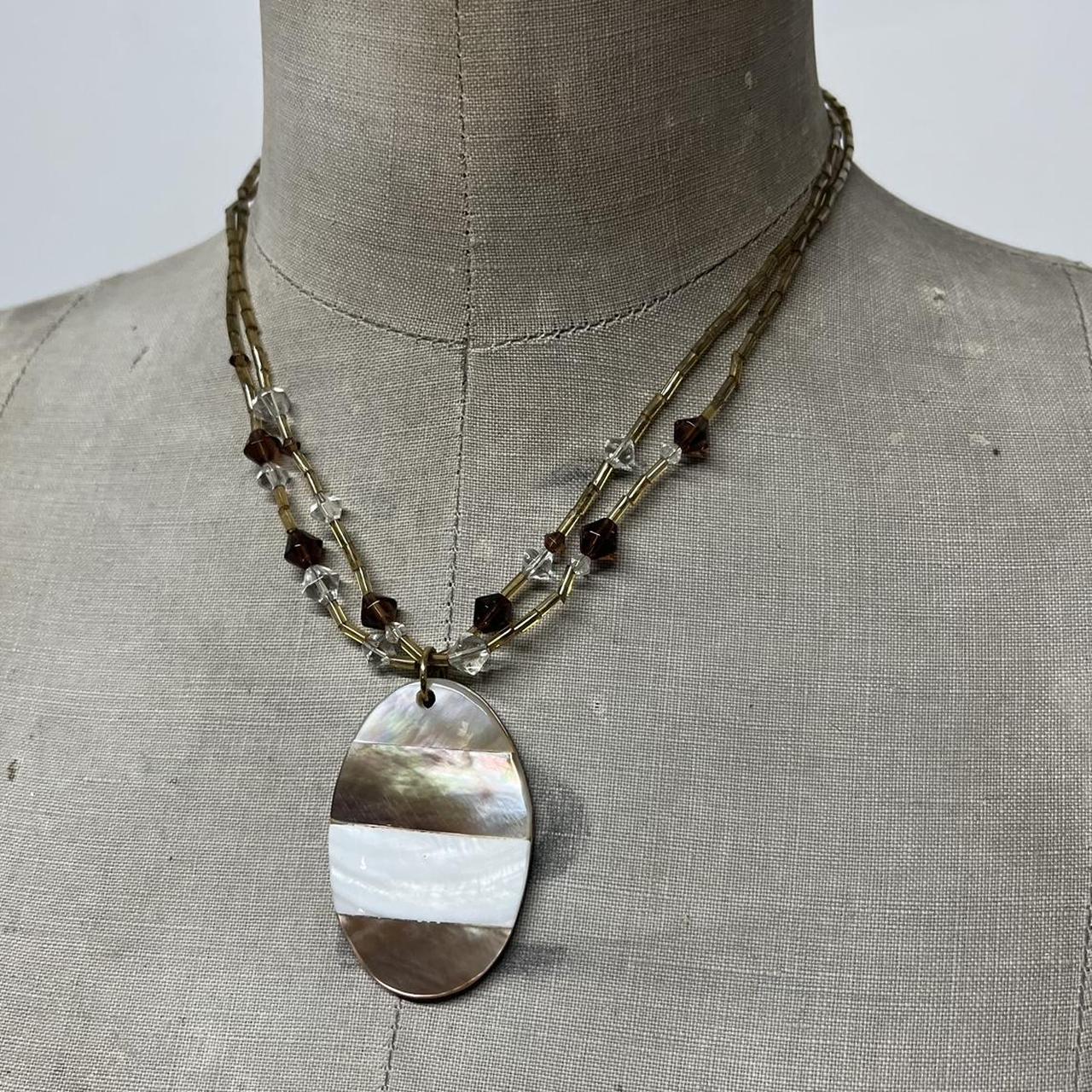 Layered beaded shell necklace