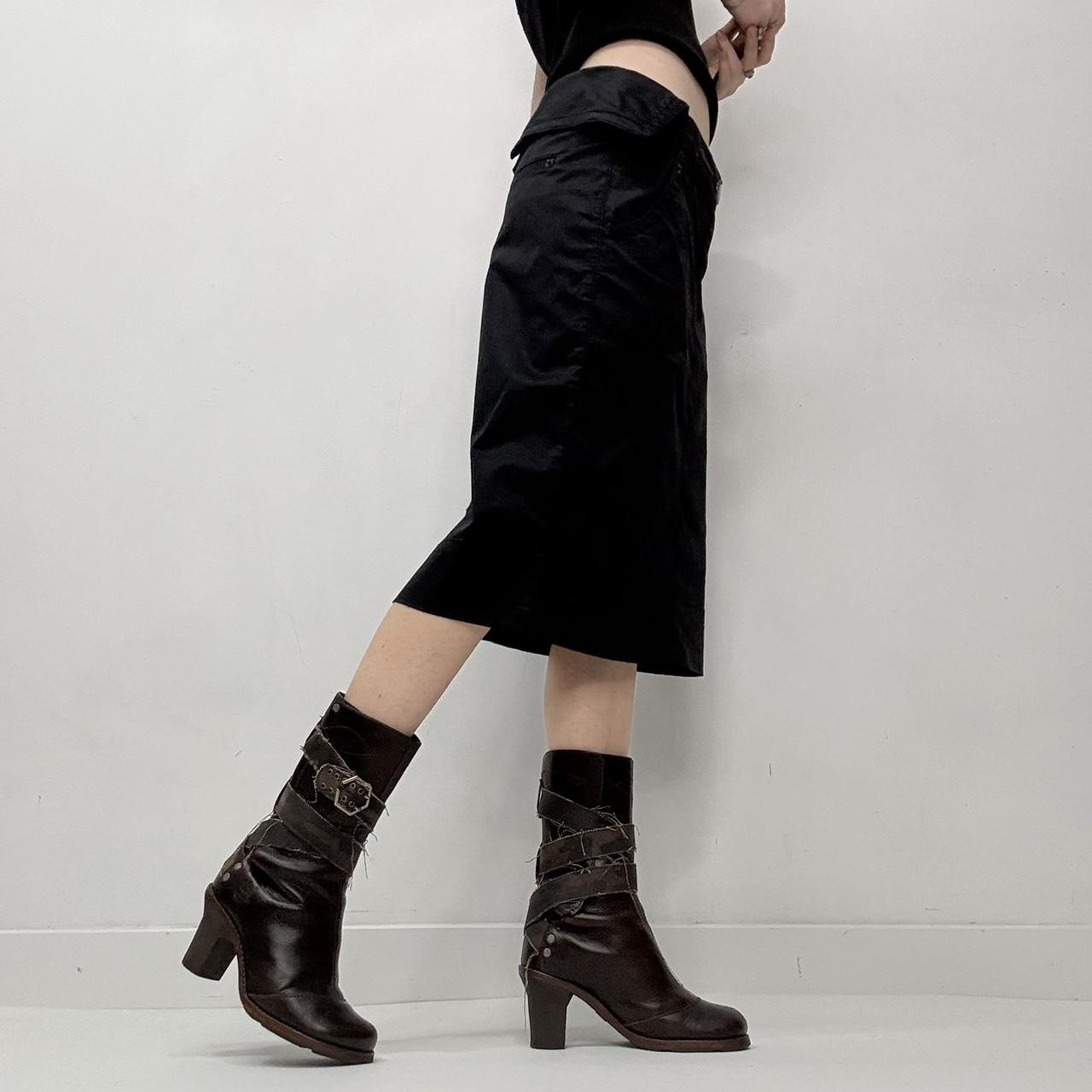 Black cop copine fold over skirt