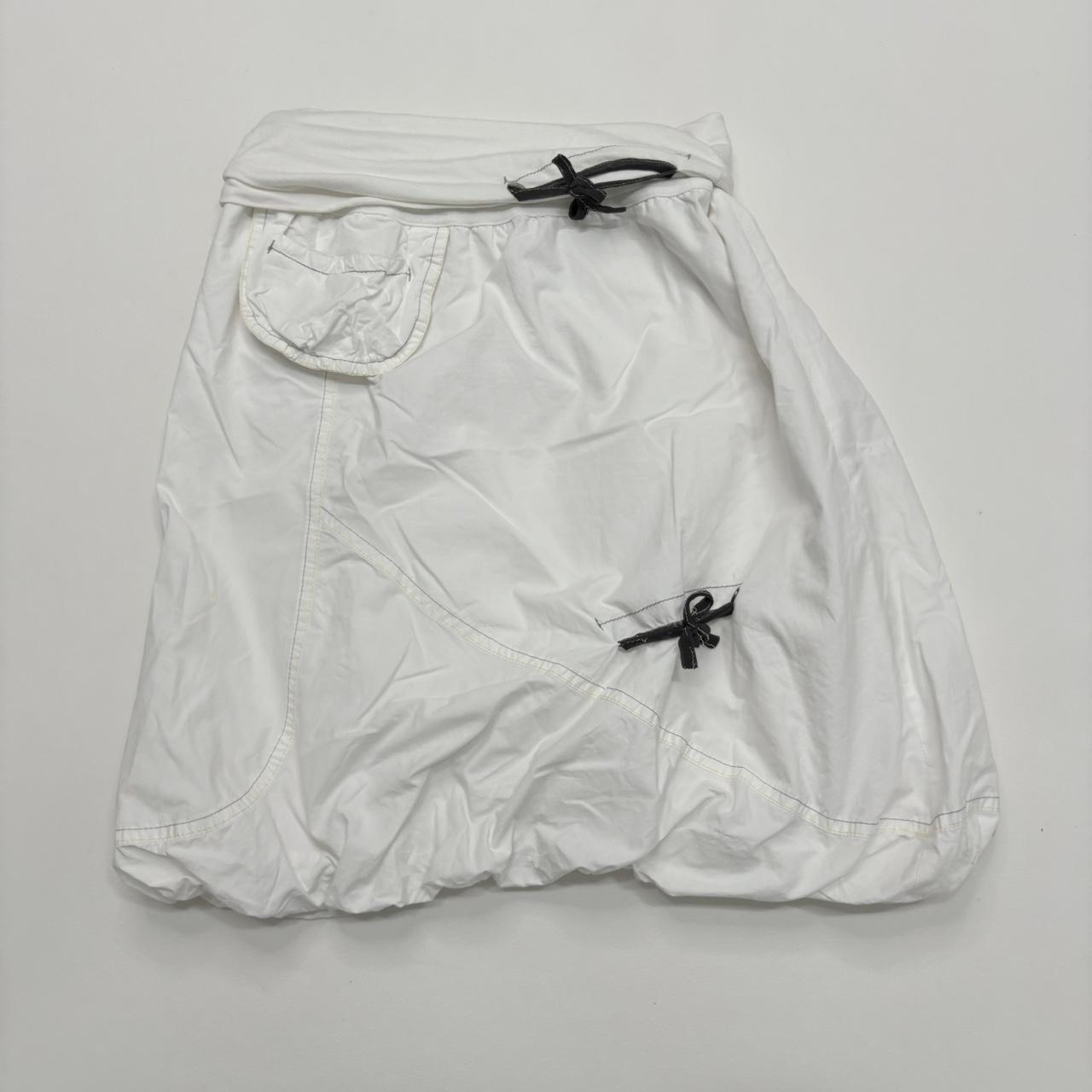 White puff foldover skirt