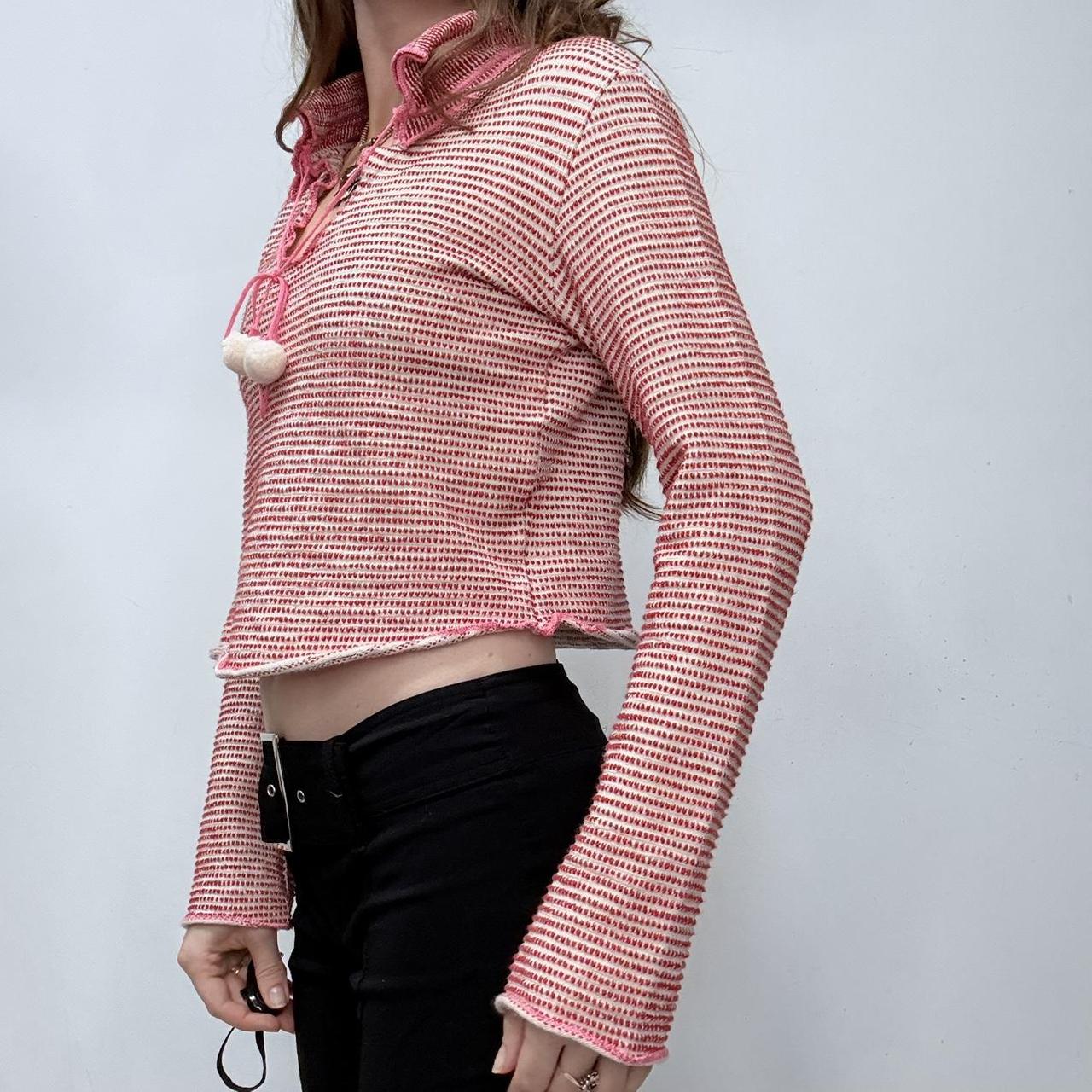 Pink flared cropped knit diesel jumper